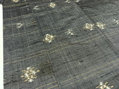 平和屋着物▽上質な紬 単衣 琉球絣文様 正絹 逸品 AABB4481jh