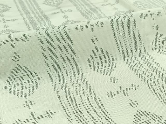 平和屋着物▽本場大島紬　白大島　単衣　花間道　正絹　逸品　AABB4482jh