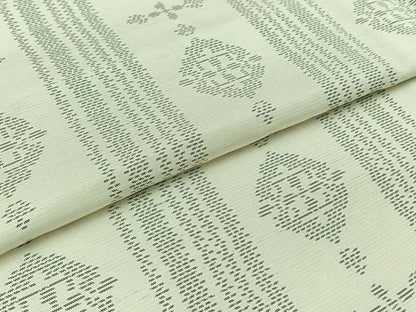 平和屋着物▽本場大島紬　白大島　単衣　花間道　正絹　逸品　AABB4482jh