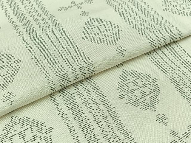 平和屋着物▽本場大島紬　白大島　単衣　花間道　正絹　逸品　AABB4482jh