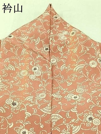 平和屋着物▽上質な小紋　単衣　更紗花文　正絹　逸品　AABB4483jh