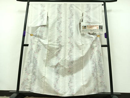 平和屋着物▽大島紬 単衣 風景文 反端付き 正絹 逸品 AABB4486jh