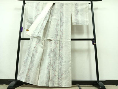 平和屋着物▽大島紬 単衣 風景文 反端付き 正絹 逸品 AABB4486jh