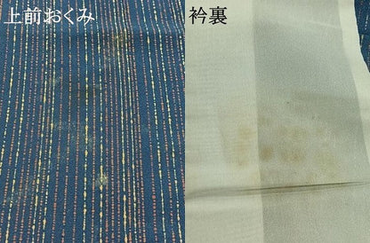 平和屋着物▽上質な小紋　単衣　縞　正絹　逸品　AABB4490jh