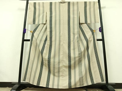 平和屋着物▽本塩沢 単衣 麻の葉間道 ますいわ屋扱い 正絹 逸品 AABB4491jh