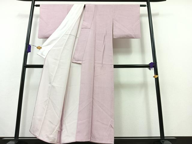 平和屋着物▽江戸小紋 単衣 七宝文 反端付き 正絹 逸品 AABB4496jh