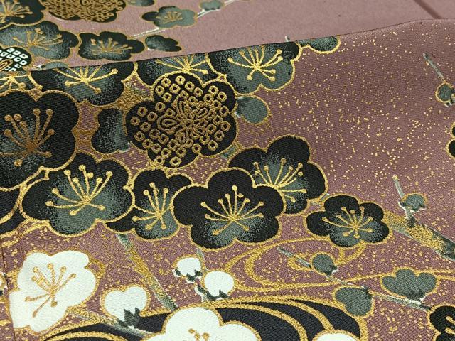 平和屋着物▽訪問着 単衣 流水枝梅文 金彩 洗える着物 AABB4499jh