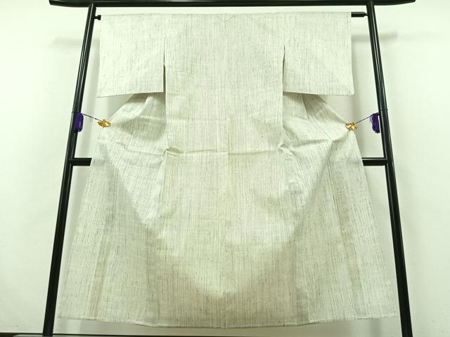 平和屋着物▽上質な紬 単衣 縞 正絹 逸品 AABB4504jh