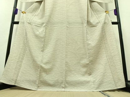 平和屋着物▽本塩沢 単衣 芝文 正絹 逸品 AABB4507jh