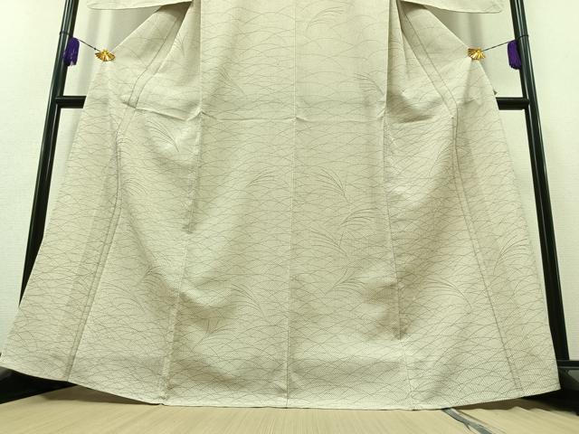 平和屋着物▽本塩沢 単衣 芝文 正絹 逸品 AABB4507jh