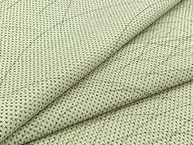 平和屋着物▽本塩沢 単衣 芝文 正絹 逸品 AABB4507jh