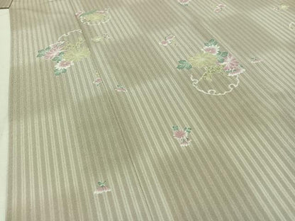 平和屋着物▽小紋 単衣 雪輪花文 折り鶴 洗える着物 AABB4508jh