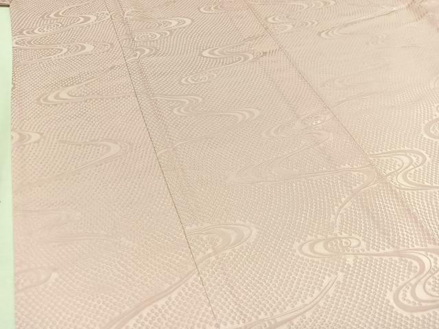 平和屋着物▽上質な色無地 単衣 流水地紋 撫子色 正絹 逸品 AABB4509jh