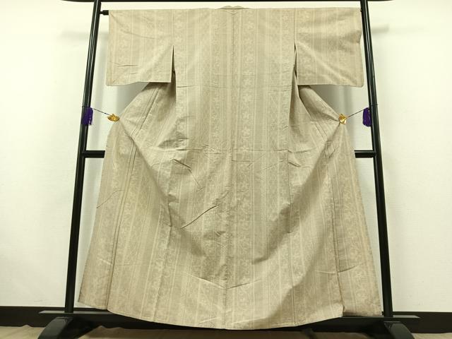 平和屋着物▽結城紬　単衣　80亀甲　花間道　正絹　逸品　AABB4515jh