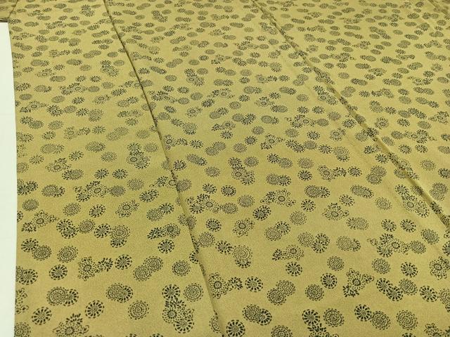 平和屋着物▽上質な小紋　単衣　舞花文　正絹　逸品　AABB4516jh