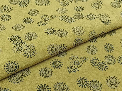 平和屋着物▽上質な小紋　単衣　舞花文　正絹　逸品　AABB4516jh
