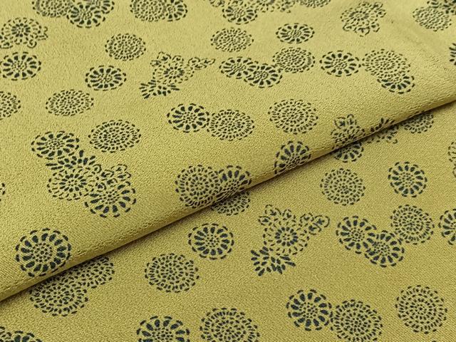 平和屋着物▽上質な小紋　単衣　舞花文　正絹　逸品　AABB4516jh