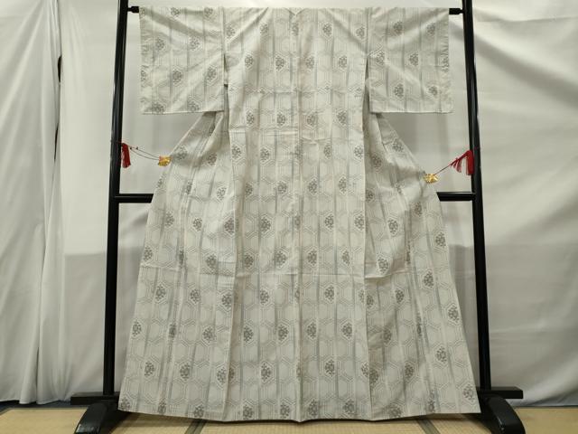 平和屋着物■上質な紬　亀甲花文　正絹　逸品　AABB4558nf