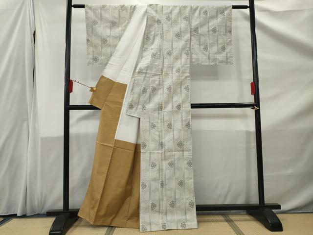 平和屋着物■上質な紬　亀甲花文　正絹　逸品　AABB4558nf