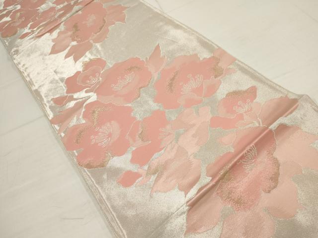 平和屋着物◎六通柄袋帯 草花文 金銀糸 正絹 逸品 AABB4584wj