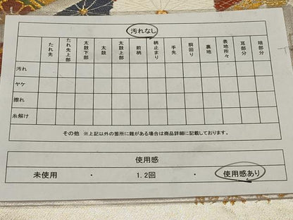平和屋着物◎六通柄袋帯 能衣熨斗文 金銀糸 正絹 逸品 AABB4587wj