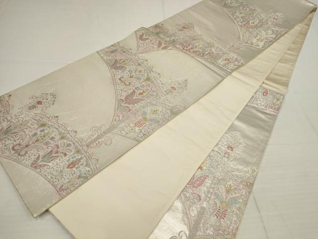 平和屋着物◎六通柄袋帯　飾花文　金銀糸　正絹　逸品　AABB4588wj