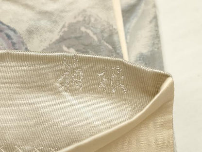 平和屋着物◎六通柄袋帯 箱根 東海道五十三次 銀糸 正絹 逸品 AABB4617wj