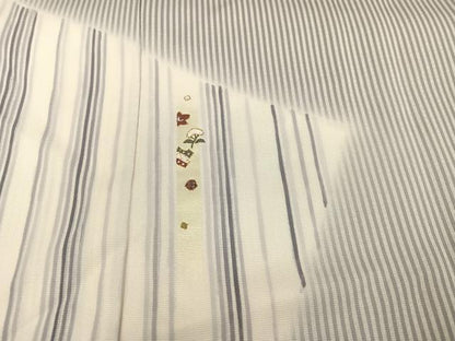 平和屋着物●訪問着 刺繍 草花文 正絹 逸品 AABB5081ph