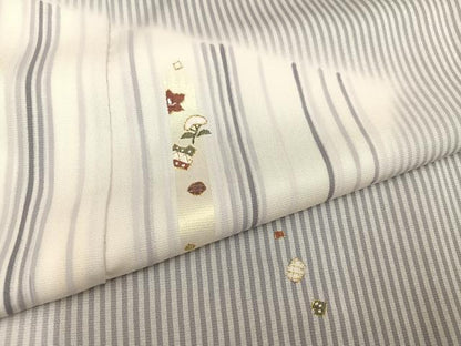 平和屋着物●訪問着 刺繍 草花文 正絹 逸品 AABB5081ph