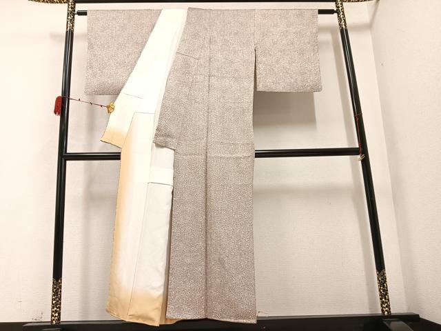 平和屋着物●名門 藤娘きぬたや・杢目絞り 小紋 正絹 逸品 AABB5110ph