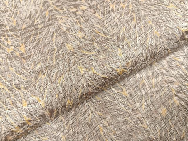 平和屋着物●名門 藤娘きぬたや・杢目絞り 小紋 正絹 逸品 AABB5110ph