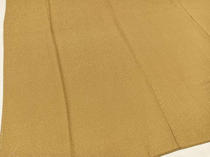 平和屋着物●上質な色無地 紋意匠 黄土色 鈴乃屋扱い 正絹 逸品 未使用 AABB5111ph
