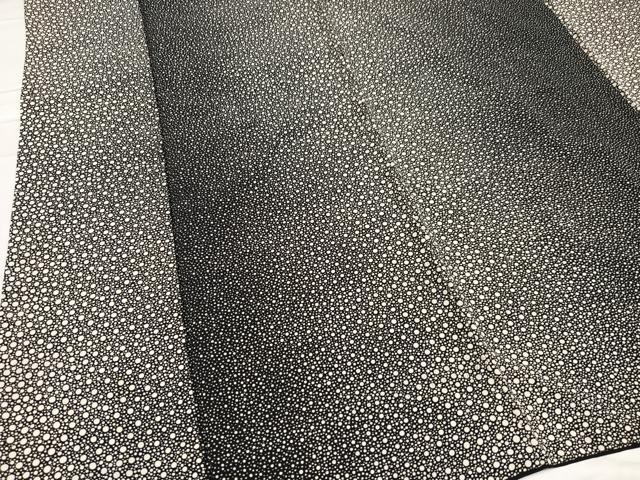 平和屋着物●上質な小紋　間道　黒地　正絹　逸品　AABB5116ph