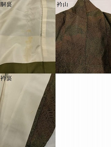 平和屋着物●本場大島紬　カタス9マルキ　草木文　正絹　逸品　AABB5126ph