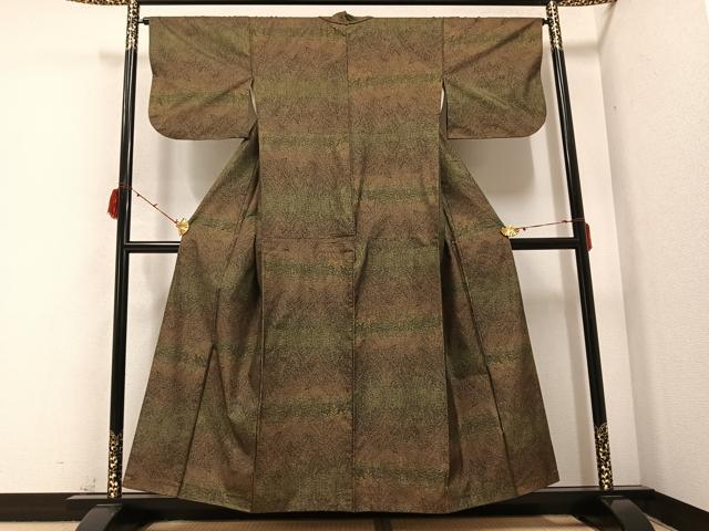 平和屋着物●本場大島紬　カタス9マルキ　草木文　正絹　逸品　AABB5126ph
