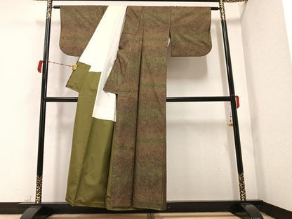 平和屋着物●本場大島紬　カタス9マルキ　草木文　正絹　逸品　AABB5126ph