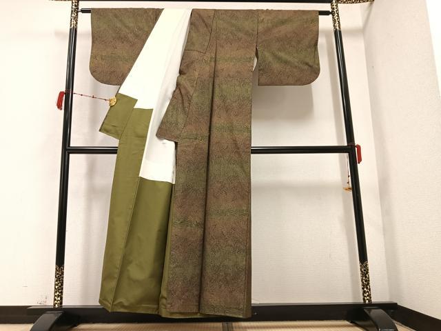 平和屋着物●本場大島紬　カタス9マルキ　草木文　正絹　逸品　AABB5126ph