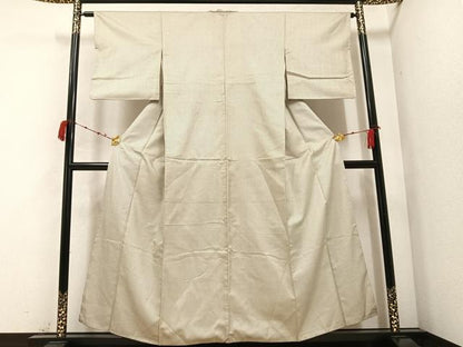 平和屋着物●お召　十字絣　正絹　逸品　AABB5136ph