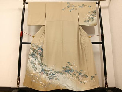 平和屋着物●訪問着 浜松枝花文 暈し染め 正絹 逸品 AABB5150ph