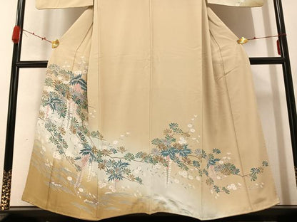 平和屋着物●訪問着 浜松枝花文 暈し染め 正絹 逸品 AABB5150ph