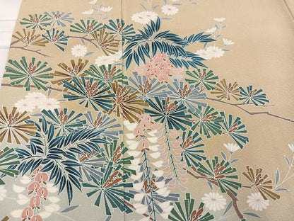 平和屋着物●訪問着 浜松枝花文 暈し染め 正絹 逸品 AABB5150ph