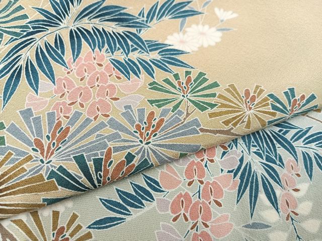 平和屋着物●訪問着 浜松枝花文 暈し染め 正絹 逸品 AABB5150ph