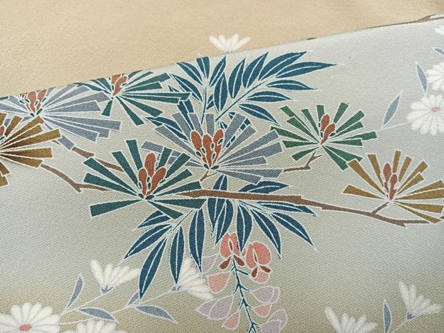 平和屋着物●訪問着 浜松枝花文 暈し染め 正絹 逸品 AABB5150ph