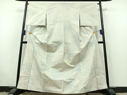 平和屋着物▽本場大島紬 単衣 9マルキ 草花文 正絹 逸品 AABB5201jh