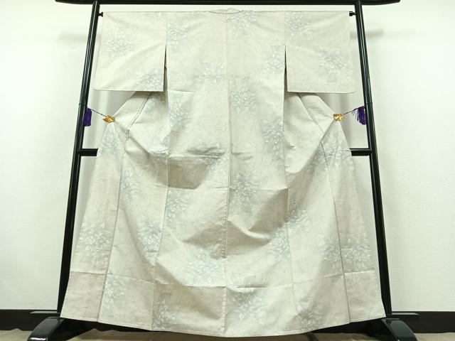 平和屋着物▽本場大島紬 単衣 9マルキ 草花文 正絹 逸品 AABB5201jh