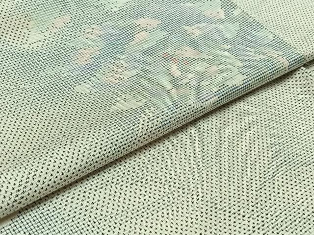 平和屋着物▽本場大島紬 単衣 9マルキ 草花文 正絹 逸品 AABB5201jh