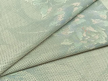 平和屋着物▽本場大島紬 単衣 9マルキ 草花文 正絹 逸品 AABB5201jh