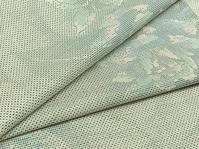 平和屋着物▽本場大島紬 単衣 9マルキ 草花文 正絹 逸品 AABB5201jh