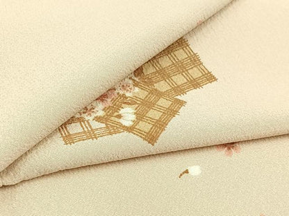 平和屋着物▽小紋 単衣 舞桜文 やまと誂製 洗える着物 AABB5203jh