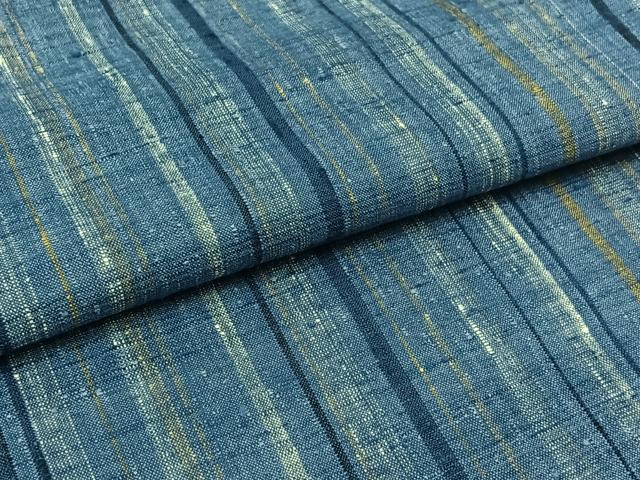 平和屋着物▽上質な紬 単衣 縞 正絹 逸品 AABB5207jh